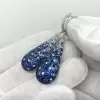 16ctw Blue Sapphire Paved Waterdrop Dangle Earrings