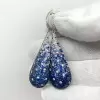 16ctw Blue Sapphire Paved Waterdrop Dangle Earrings