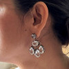 40ctw Multicolor Sapphire Two Tone Drop Earrings
