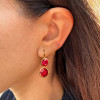 20ctw Oval Cut Ruby Vintage Drop Earrings