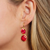 20ctw Oval Cut Ruby Vintage Drop Earrings