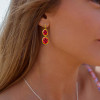 20ctw Oval Cut Ruby Vintage Drop Earrings