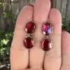 20ctw Oval Cut Ruby Vintage Drop Earrings
