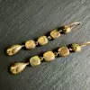 30ctw Pear and Cushion Cut Emerald Vintage Drop Earrings