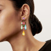 46ctw Multi-cut Multicolor Sapphire Large Statement Earrings