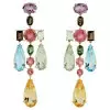 46ctw Multi-cut Multicolor Sapphire Large Statement Earrings