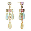 46ctw Multi-cut Multicolor Sapphire Large Statement Earrings