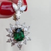 13.5ct Oval Cut  Emerald Sun Earrings in Gold