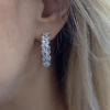 19.5ctw Pear Cut White Sapphire Hoop Earrings