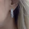 19.5ctw Pear Cut White Sapphire Hoop Earrings