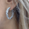 19.5ctw Pear Cut White Sapphire Hoop Earrings