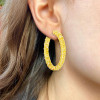 18ctw Cushion Cut Yellow Sapphire Hoop Earrings