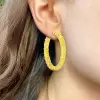 18ctw Cushion Cut Yellow Sapphire Hoop Earrings