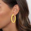 18ctw Cushion Cut Yellow Sapphire Hoop Earrings