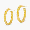 18ctw Cushion Cut Yellow Sapphire Hoop Earrings