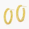 18ctw Cushion Cut Yellow Sapphire Hoop Earrings