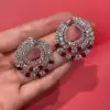 6.25ct Round Cut Ruby & White Sapphire Swirl Earrings