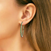 Round Cut Emerald Classic Hoop Earrings