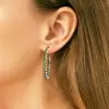 Round Cut Emerald Classic Hoop Earrings