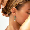 Round Cut Emerald Classic Hoop Earrings