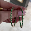Round Cut Emerald Classic Hoop Earrings