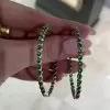 Round Cut Emerald Classic Hoop Earrings