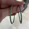 Round Cut Emerald Classic Hoop Earrings