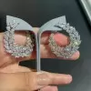 12.75ct Marquise Cut White Sapphire Hoop Earrings 