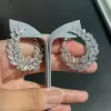 12.75ct Marquise Cut White Sapphire Hoop Earrings 