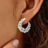 12.75ct Marquise Cut White Sapphire Hoop Earrings 