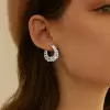 12.75ct Marquise Cut White Sapphire Hoop Earrings 