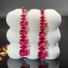 14ctw Oval Cut Ruby & Fuchsia Sapphire Drop Earrings