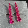 14ctw Oval Cut Ruby & Fuchsia Sapphire Drop Earrings