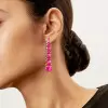 14ctw Oval Cut Ruby & Fuchsia Sapphire Drop Earrings