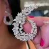 Luxury Angel Wings Marquise & Round Cut Earrings for Women