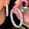 12.7ctw Multi-Cut White Sapphire Hoop Earrings
