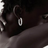 12.7ctw Multi-Cut White Sapphire Hoop Earrings