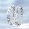 12.7ctw Multi-Cut White Sapphire Hoop Earrings