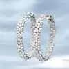 12.7ctw Multi-Cut White Sapphire Hoop Earrings