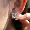 11ctw Asscher Cut White Sapphire Classic Stud Earrings