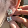 11ctw Asscher Cut White Sapphire Classic Stud Earrings