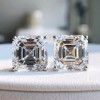 11ctw Asscher Cut White Sapphire Classic Stud Earrings