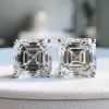 11ctw Asscher Cut White Sapphire Classic Stud Earrings