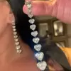 Heart Cut White Sapphire Drop Earrings