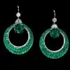 6.75ct Round Cut Emerald Sapphire Hoop Earrings