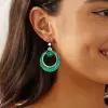6.75ct Round Cut Emerald Sapphire Hoop Earrings
