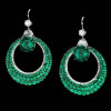 6.75ct Round Cut Emerald Sapphire Hoop Earrings