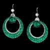 6.75ct Round Cut Emerald Sapphire Hoop Earrings