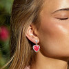 8ctw Princess Cut Ruby Heart Drop Earrings