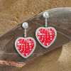 8ctw Princess Cut Ruby Heart Drop Earrings